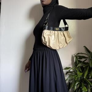 Vintage Y2K coquette‎ cream black shoulder bag
